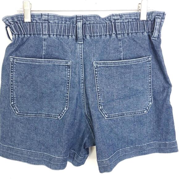J Crew SHorts Womens Size 28 Paperbag Waist Medium Wash High Rise Stretchy - Picture 5 of 8